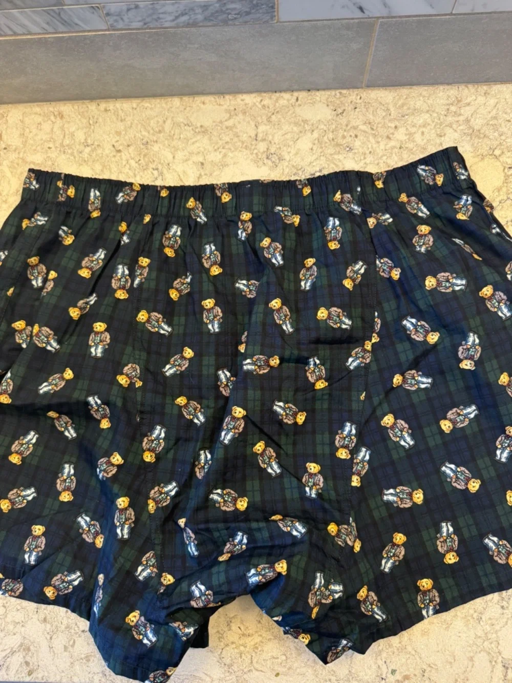Vintage‎ Men's Polo By Ralph Lauren Plaid Boxers Shorts with Teddy Bears XL